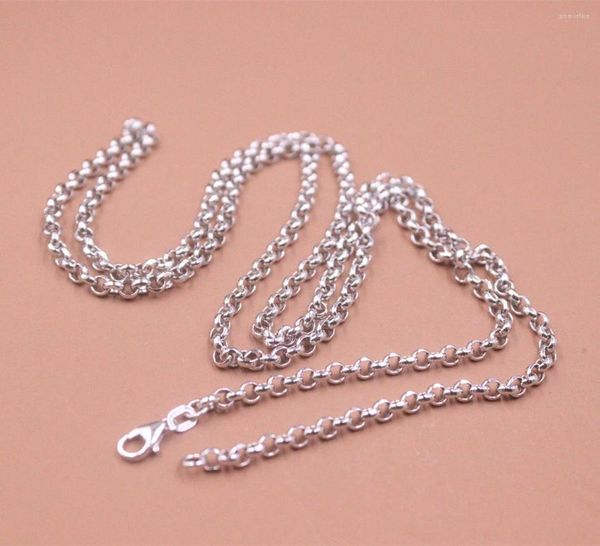 Chaînes Véritable chaîne en or blanc 18 carats Hommes Femmes Collier à maillons câblés 8,4-8,6 g 27,5 pouces Timbre: Au750