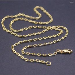 Chaînes Véritable chaîne en or jaune 18 carats pour femmes Câble de 2 mm Longueur de 18 pouces / Timbre de 2,9 g Au750 Test de support