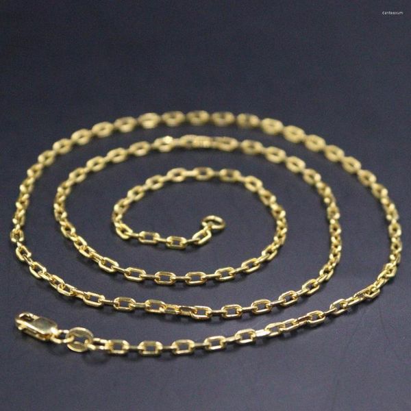 Chaînes véritable chaîne en or jaune 18 carats pour femmes 2 mm câble lien collier 50 cm/20 pouces timbre Au750 4-4.1g