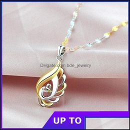 Ketens real 925 Sterling sier vrouwelijke ketting 18k kleur goud puur argentum pauw hanger nek ketting sieraden valentijnsdag geschenken c dhpxy