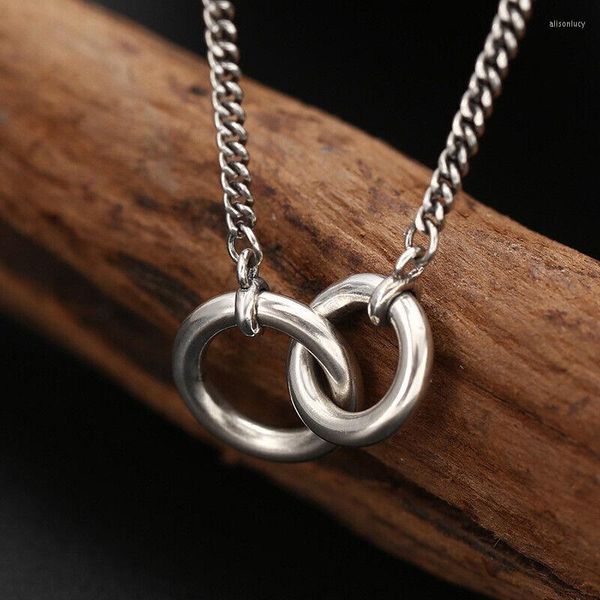 Chaînes Chaîne à maillons gourmette en argent sterling 925 de 2 mm avec collier à 2 anneaux 17,7 pouces