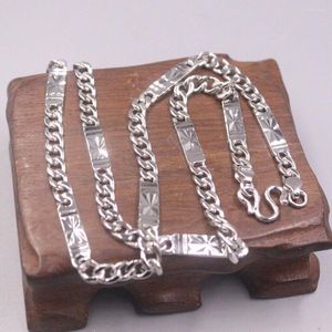 Chaînes en argent sterling 925 véritable plaque de 5 mm de long avec lien gourmette Chian collier fermoir en M