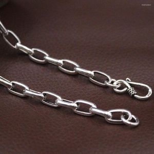 Cadenas Plata de ley 925 real 6 mm Collar de cadena de eslabones ovalados 21.6 pulgadas L