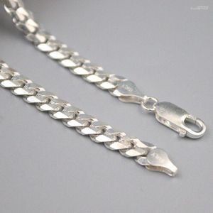 Kettingen Echte 925 Sterling Zilveren Ketting 5mm Curb Link Chain 19.7