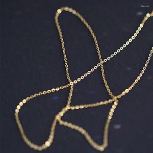 Kettingen Echte 9k gouden ketting ketting klassiek eenvoudig o ontwerp pure au375 voor vrouwen fijn sieradencadeau