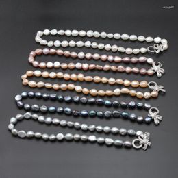 Chaînes véritable collier de perles d'eau douce 11-12mm bijoux de mariage baroque fille cadeau d'anniversaire blanc naturel colliers 20 "001