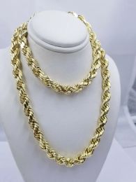 Chaînes Real Gold 18k plaqué Collier Collier de la chaîne pour hommes 10 mm 30 "pouces de diamant en or jaune