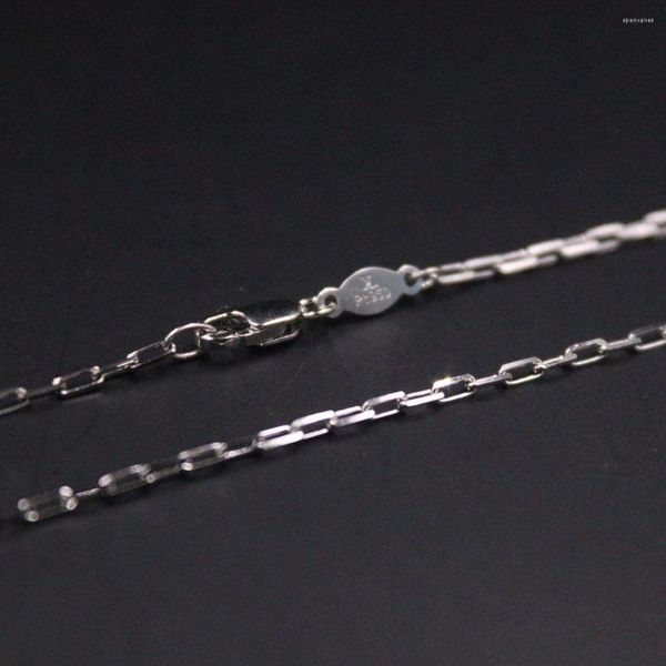 Chaînes véritable platine 950 collier pour femmes 1.5mm solide câble lien chaîne 18 pouces colliers timbre Pt950 cadeau
