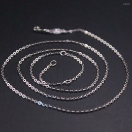 Chaînes Véritable Platinum 950 Collier Femme Femelle 1.1mm Solide Rolo Link Chaîne 16-17-18inch Colliers Timbre Pt950