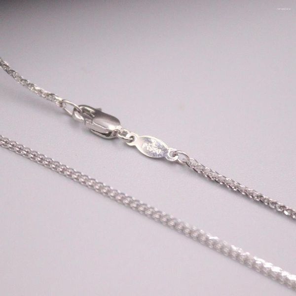 Chaînes véritable platine 950 collier femme femme 1.1mmW chaîne de blé 18 pouces collier bijoux