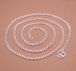 Chaînes Véritable pur S999 chaîne en argent sterling femmes 28mm Rolo câble lien collier 78g 60cm5502949