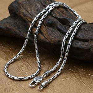 Kettingen Real S925 Puur Zilver Mode-sieraden Thaise Retro Boeddhisme Geluk Ketting Voor Mannen Slub Chain Man