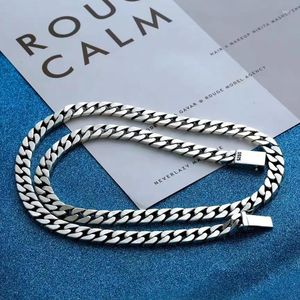 Chaînes Véritable S925 Collier en argent sterling pour hommes et femmes Tendance Simple Thai Couple Chaîne de cou Pure Argentum Bijoux Cadeaux