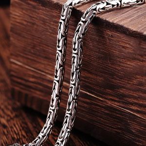 Chaînes véritable S990 en argent Sterling chaîne lourde collier hommes lignes de paix bijoux corsaire Vintage Style fait main