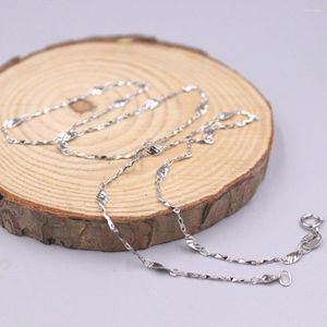 Chaînes en argent sterling véritable collier femme chaîne 3 mm 925 forme carambole 16-18 pouces L Rolo