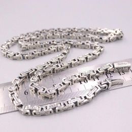 Le catene consigliano una vera collana a catena a maglie Sutra quadrate in argento sterling 925 da 5 mm da 25,6 pollici