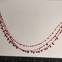 Chaînes Colliers ras du cou de sang rouge Collier irrégulier en cristal dégoulinant bijoux de mariage pour les femmes