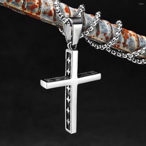 Chaînes Religion Croix Amulette En Acier Inoxydable Hommes Femmes Colliers Pendentifs Chaîne Punk À La Mode Simple Bijoux Créativité Cadeau En Gros