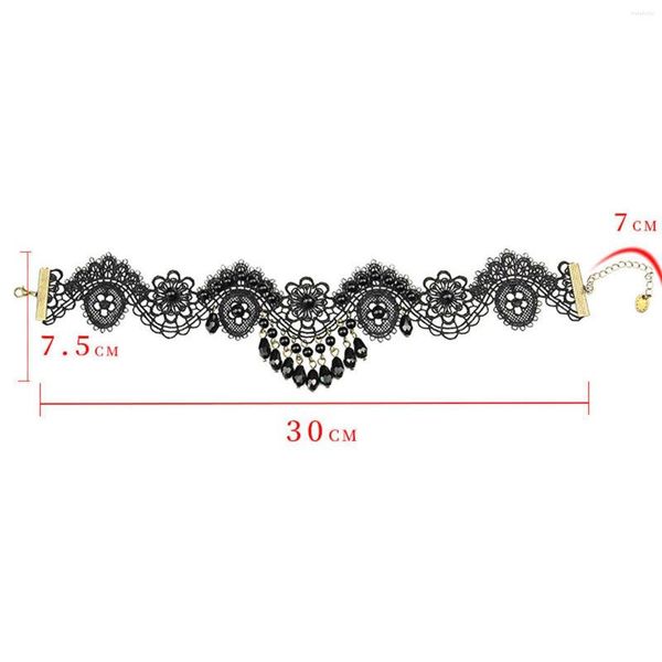 Chaînes Rétro Dentelle Gothique Collier Ras Du Cou Steampunk Victorien Vintage Bijoux Pendentif Pour Halloween Costume Cosplay Femmes Adolescent