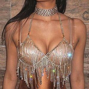 Ketens strass bra ketting sexy harnas beha's kwastje zomer strand dames sieraden dame vrouwelijke ketting accessoires