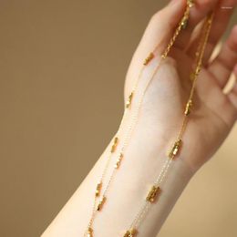 Chaînes Rhysong 316L en acier inoxydable avec petit bloc de perles exquise mode clavicule chaîne collier Kpop collier bijoux pour femmes 2024