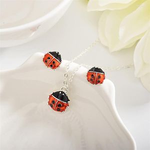 Ketens rongqing 1 stcs coccinella septempunctata ketting oorbellen voor vrouwencadeau