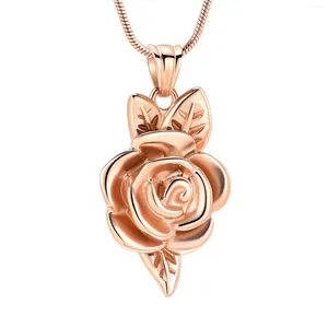 Chaînes Rose Fleur Urne Collier Crémation Bijoux Pour Cendres Femmes Humain Pet Souvenir Pendentif Mémorial Médaillon Cendrier