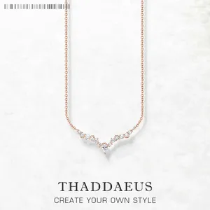 Chaines Collier en or rose cristaux Brand Bijoux de mode 925 Cadeau romantique élégant en argent sterling pour les femmes