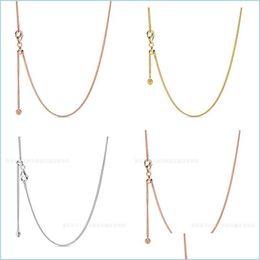Ketens Rose Gold Shine Curb Chain Necklace Dames sleutelbeen Fit DIY Hang Factory Directe verkoop Wit 3417 Q2 Drop levering 2021 Juwelen Dhukb