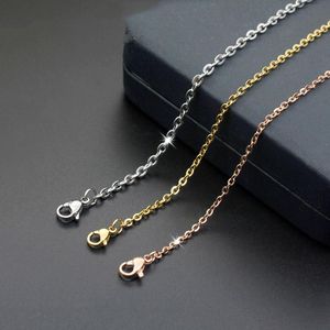 Kettingen Roségouden zilveren kleur 1,5 mm 2mm 2,5 mm roestvrij staal o vormketting ketting 18-24 inche cadeau sieraden vrouw fit choker hanger