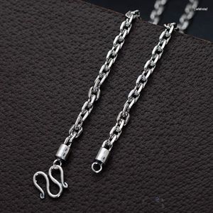 Chaînes S925 Ornements en argent pur Thai Men Forward Collier chaîne en or 4 mm en Europe et le vent