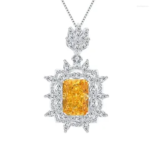 Chaînes S925 Argent Mode Haute Carbone Diamant Couleur Séparation Pendentif Collier Pierre Principale 10 14 Bijoux En Gros