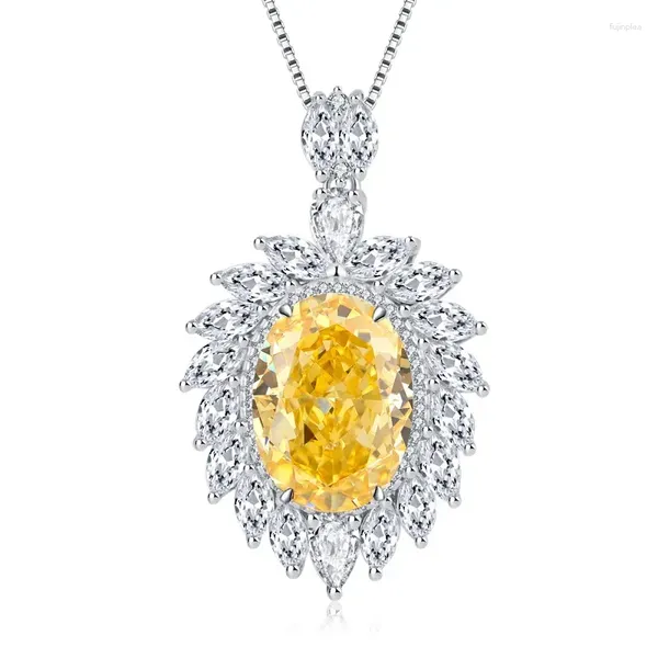 Chaînes S925 Argent Haute Carbone Diamant Pigeon Oeuf Pendentif Collier Industrie Lourde Luxe Bijoux De Mariage En Gros