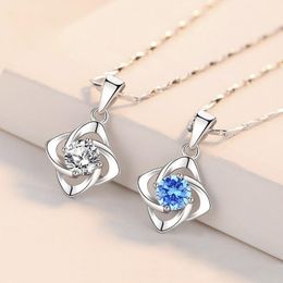 Ketten S925 Silber Schmuck Blume Zirkonia Damen Luxus Halskette Böhmischen Weiblichen Anhänger Mode Zubehör Party Geschenk