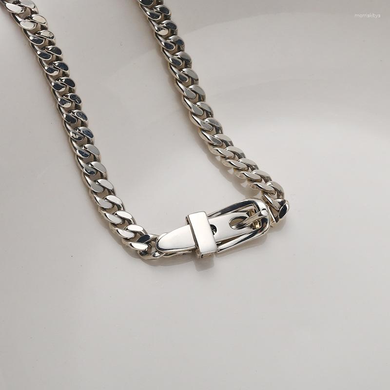 Catene S925 cinghia in argento cinghia cinghia collana retrò catena di nicchia di nicchia in rete di celebrità di moda boutique gioielli boutique