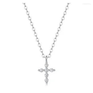 Cadenas S925 Joyería de plata esterlina Original Cross Moissanite Colgante Collar para mujeres Hombres Hip Hop Accesorios de fiesta