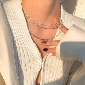 Cadenas S925 collar de plata esterlina para mujer luz de lujo moda geometría encanto accesorios joyería al por mayor