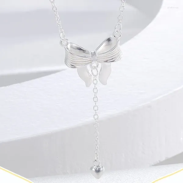 Chaînes S999 Collier en argent sterling pour femmes hommes de haute qualité original papillon gland pendentif princesse bijoux de Noël