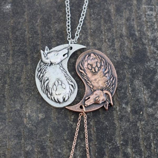 Catene SanLan Lupo Yin Yang Collana a cavallo Regalo per coppia ad incastro per lui e per leiCatene Guarisci22