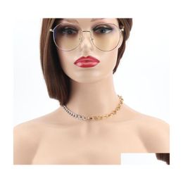 Kettingen verkopen est punk rock metalen ketting gemengde kleur aluminium chocklet ketting voor vrouwen mode sieraden 3693 Q2 drop levering neckl dhhrq