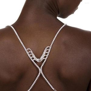 Chaînes vendant des bijoux de mode simple chaîne arrière en cristal multicouche roman européen et américain corps en diamant complet