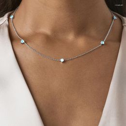 Chaînes vendant S925 en argent Sterling trois coeurs pierre de lune collier à breloques femmes polyvalent luxe délicat bijoux