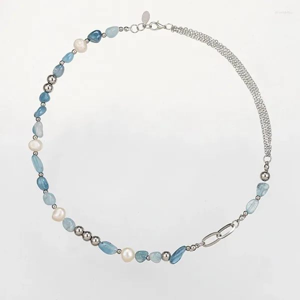Cadenas Collar de eslabones de cadena de piedra semipreciosa para mujer Joyería de moda diseñada elegante Estilos estéticos de moda Accesorios de fiesta MQ070