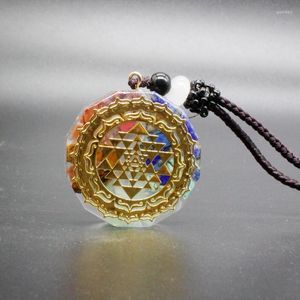 Chaînes Sept Chakras Pendentif Énergie Naturel Pierre Concassée Cristal Ogan Collier Orgonite Peut Être Personnalisé Pièce Personnalisée