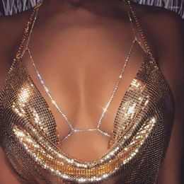 Cadenas Sexy cadena de cristal mujer moda sujetador arnés 2023 verano playa Bralette cuerpo joyería 367832 apto para regalo