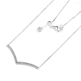 Kettingen glinsterende wensketting hanger Past in originele Europese charmes Sterling zilver voor vrouw diy mode sieraden
