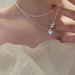 Chaînes brillant conque colliers pour femmes exquis Double couche Zircon clavicule chaîne collier bijoux dames cadeaux accessoire