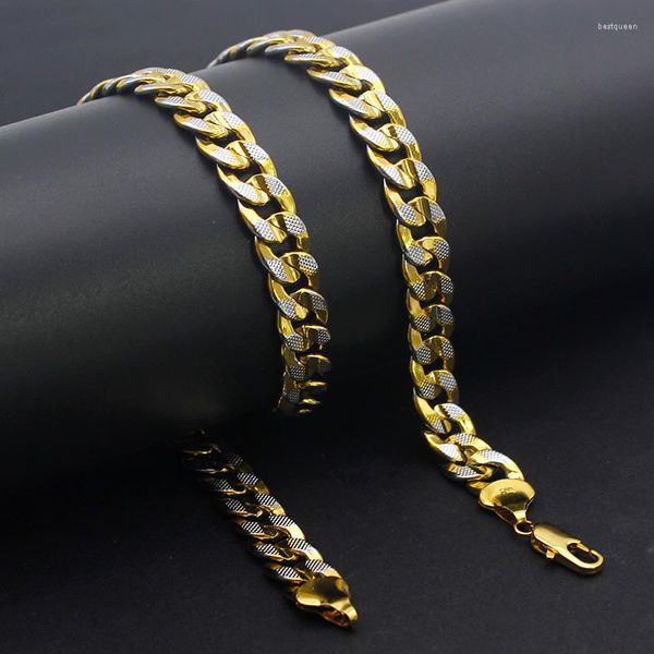 Cadenas Plata Color oro Curb Cadena Collares de moda Collar de diseño Charm Hip Hop Enlace para hombres Joyería Regalos Collar 50 cm 10 mm
