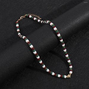 Chaînes Simple coloré étoile de noël collier en argile polymère pour hommes garçons mode accessoires à la mode clavicule chaîne bijoux cadeau