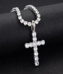 Ketens eenvoudige kruis ketting goud zilveren kleur kristallen hanger voor mannen dames paar sieraden cadeau wholechains5386917